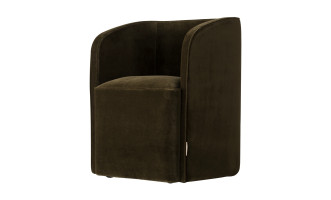 Aldo Wheeled Chair (Olive velvet)