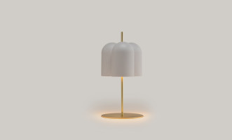 Oket Table Lamp (White / Matt Brass)