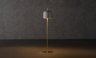 Oket Floor Lamp (White / Matt Brass)