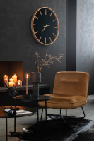 Wall Clock Round Wood/Glass L