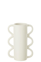 Wavy Handle Vase Dolomite White S