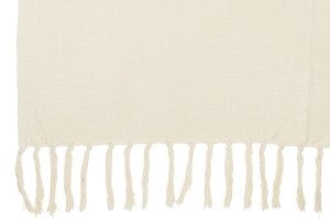 Ecru Cotton Fringes Throw