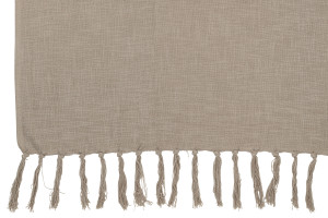 Taupe Cotton Fringes Throw