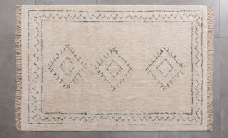 Rune Rug 250x350 cm (green pattern) with fringe