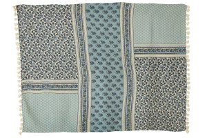 Flower Pattern Blue Throw