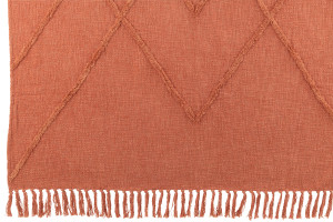 Tassel Throw Cotton Terracotta