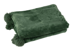 Pompom Throw Polyester Green