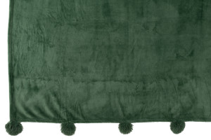 Pompom Throw Polyester Green