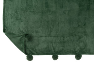 Pompom Throw Polyester Green