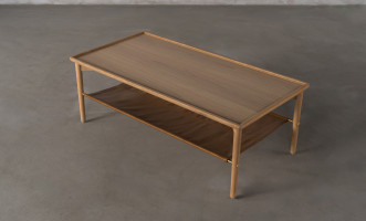 Naomi Coffee Table leather shelf