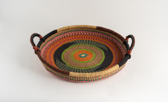 Medium Woven Tray Ghana Orange