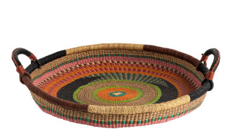 Medium Woven Tray Ghana Orange