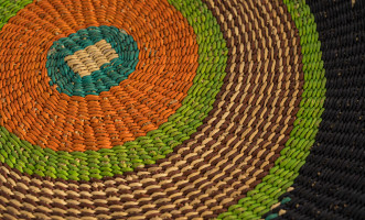 Medium Woven Tray Ghana Orange