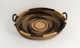 Large Woven Tray Ghana Black/Brown