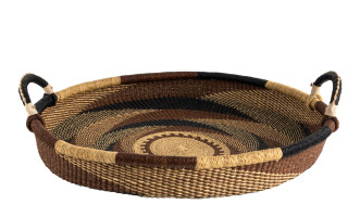 Large Woven Tray Ghana Black/Brown