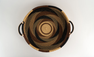 Large Woven Tray Ghana Black/Brown