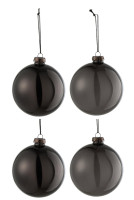 Box Of 4 Christmas Baubles Transparent Black M (10x10x10cm)