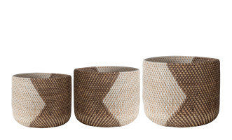 Rattan Plant's Pot Set Of Three