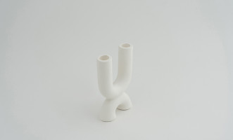 White Organic Candleholder