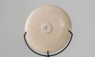 Stone "Coin" On Metal Stand Small