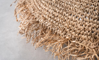 Raffia Cushion Round Natural L