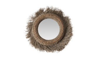 Mael Mirror Round Grass Natural