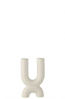 U Candle Holder Ceramic White