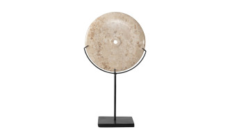 Stone "Coin" On Metal Stand Medium