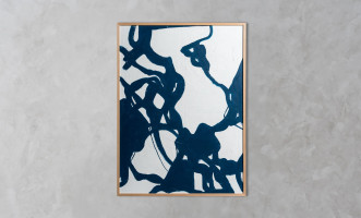 Wall decoration Blue play 90x120 cm Oak Frame