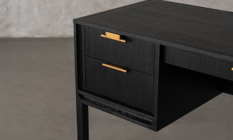 City Compact desk Black Oak color