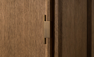 City Single vitrine left door Honey Oak color