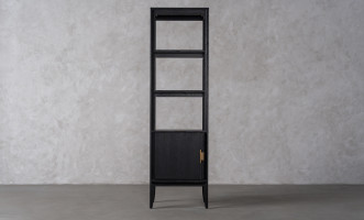 City Single vitrine left door Black Oak color