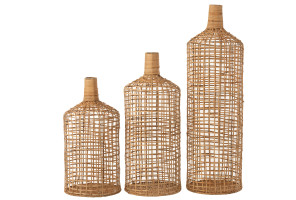 Vase Bamboo Natural Set of 3
