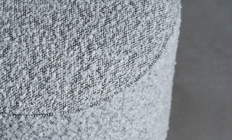 Terry Black and White Boucle Pouf