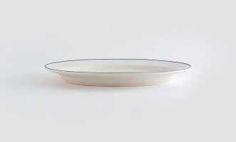 Oval Platter Beja White-Blue 40 cm