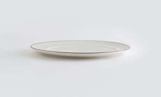 Round Platter Beja White-Red 38 cm