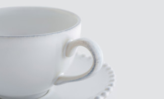 Pearl Tea Cup and Saucer cloud white 250 ml