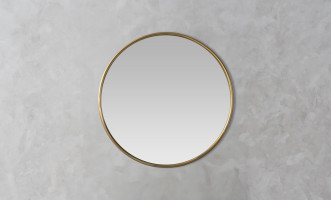 Walker Round Mirror brass finish d90 cm