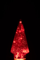 Xmas Tree LED Glass Red Medium