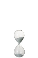 Hourglass Pearls Glass White S