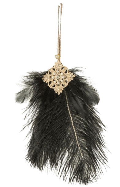 Hanger Feathers With Rhinestone (30x18x0,5cm)