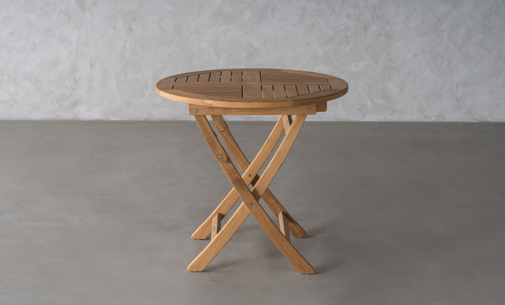 Corfu Round Folding Teak Table