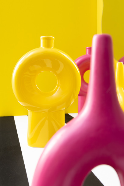 Abstract Shiny Vase Yellow L