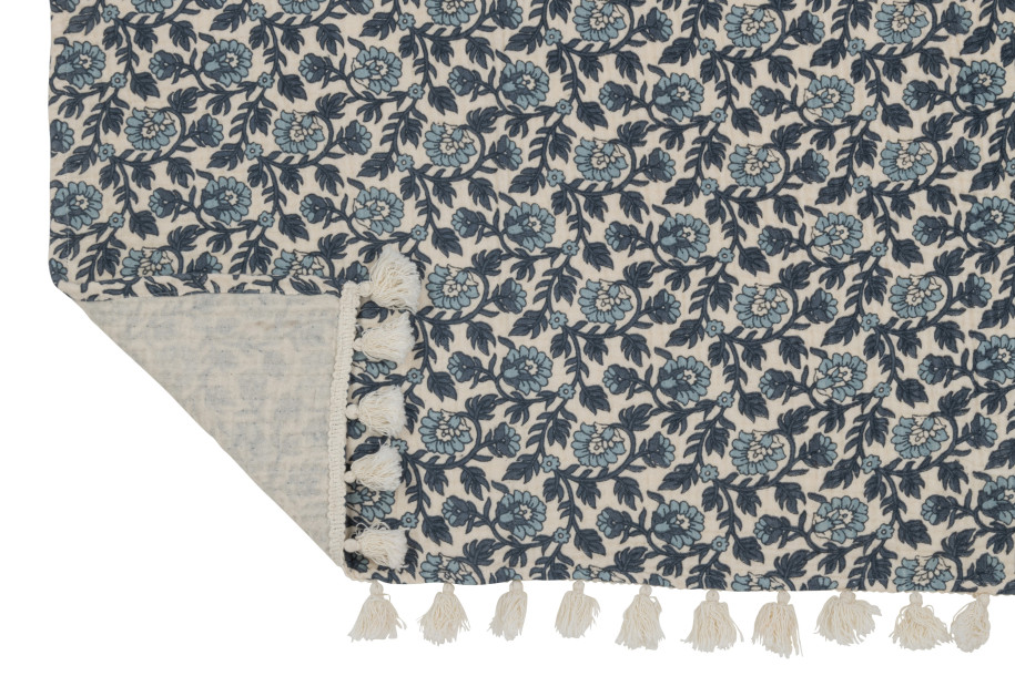 Flower Pattern Blue Throw