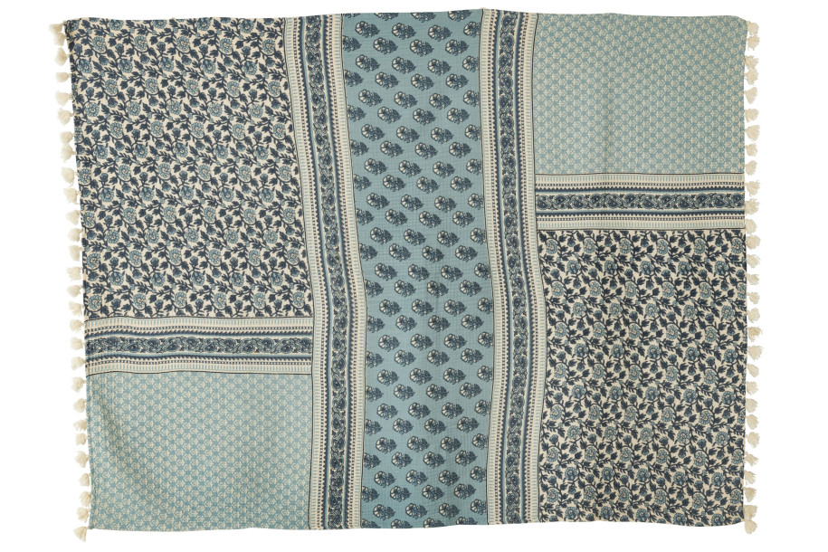 Flower Pattern Blue Throw