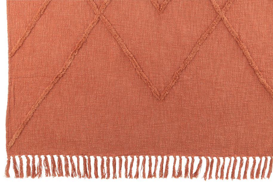 Tassel Throw Cotton Terracotta