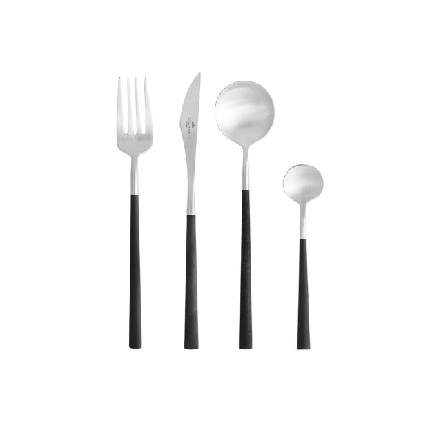 Mito Flatware brushed - black cable 24 pieces