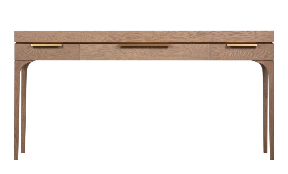 Bridge Console Table with 3 Drawers Cappuccino finish