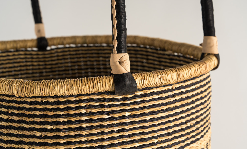 Laundry Basket Set Of 3 Black/Natural