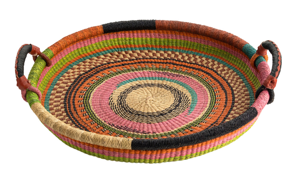 Small Woven Tray Colourful Ghana Multicolor Ver.1